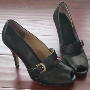 Circa Joan & David black peep toe pumps shoes sz 6
